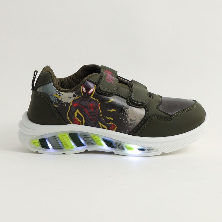 Zapatillas Con Luces Niño Spiderman Black Suit Negro