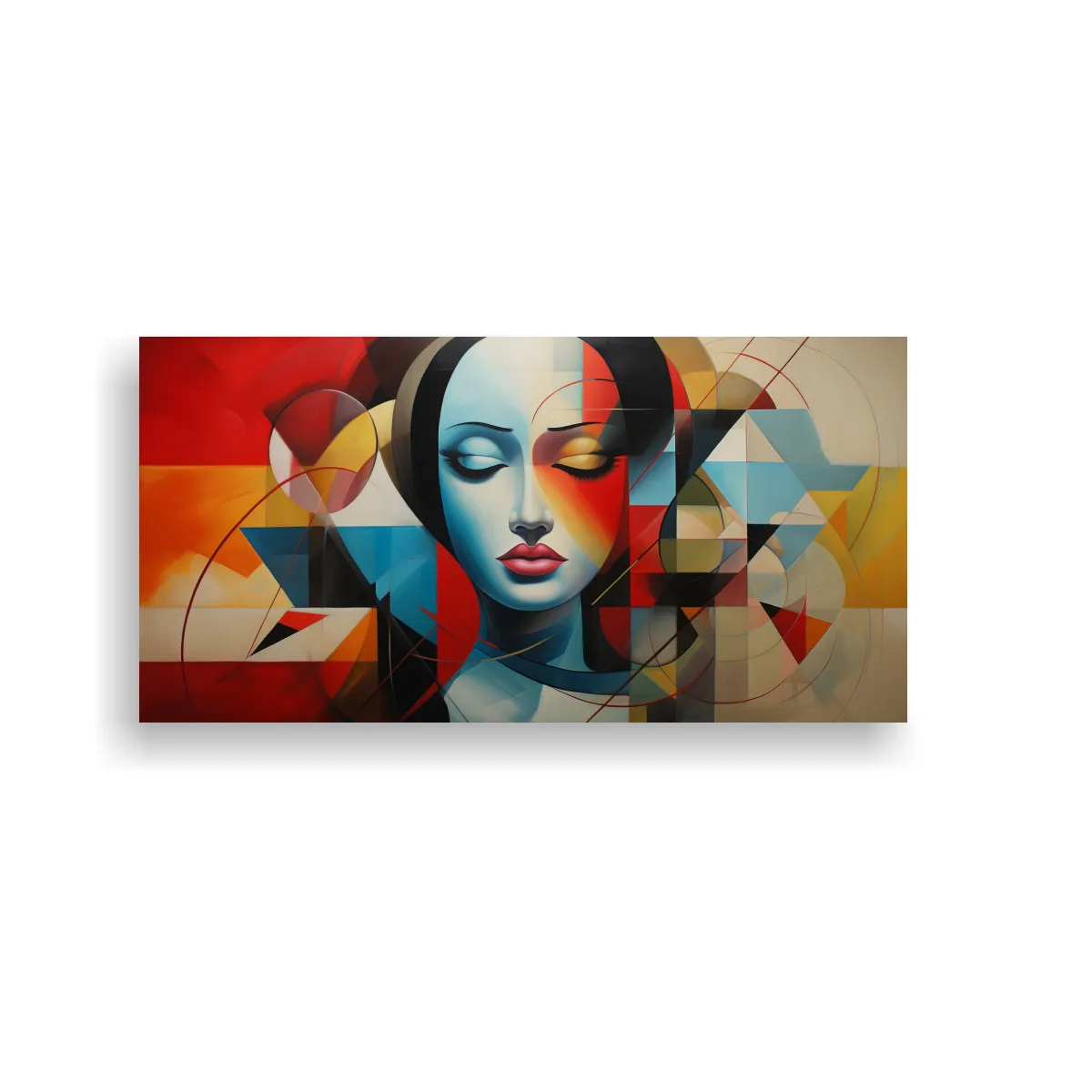 GENERICO - Pinturas Abstractas Figuras Geométricas Cuadro 140x70 Cm.