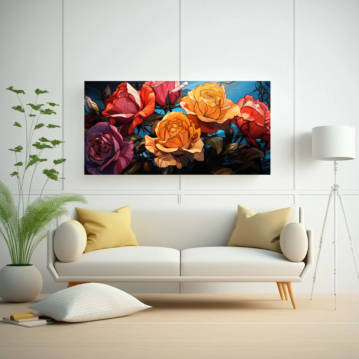 GENERICO - Pinturas Decorativas De Flores Híbridas De Té 120x60 Cm.