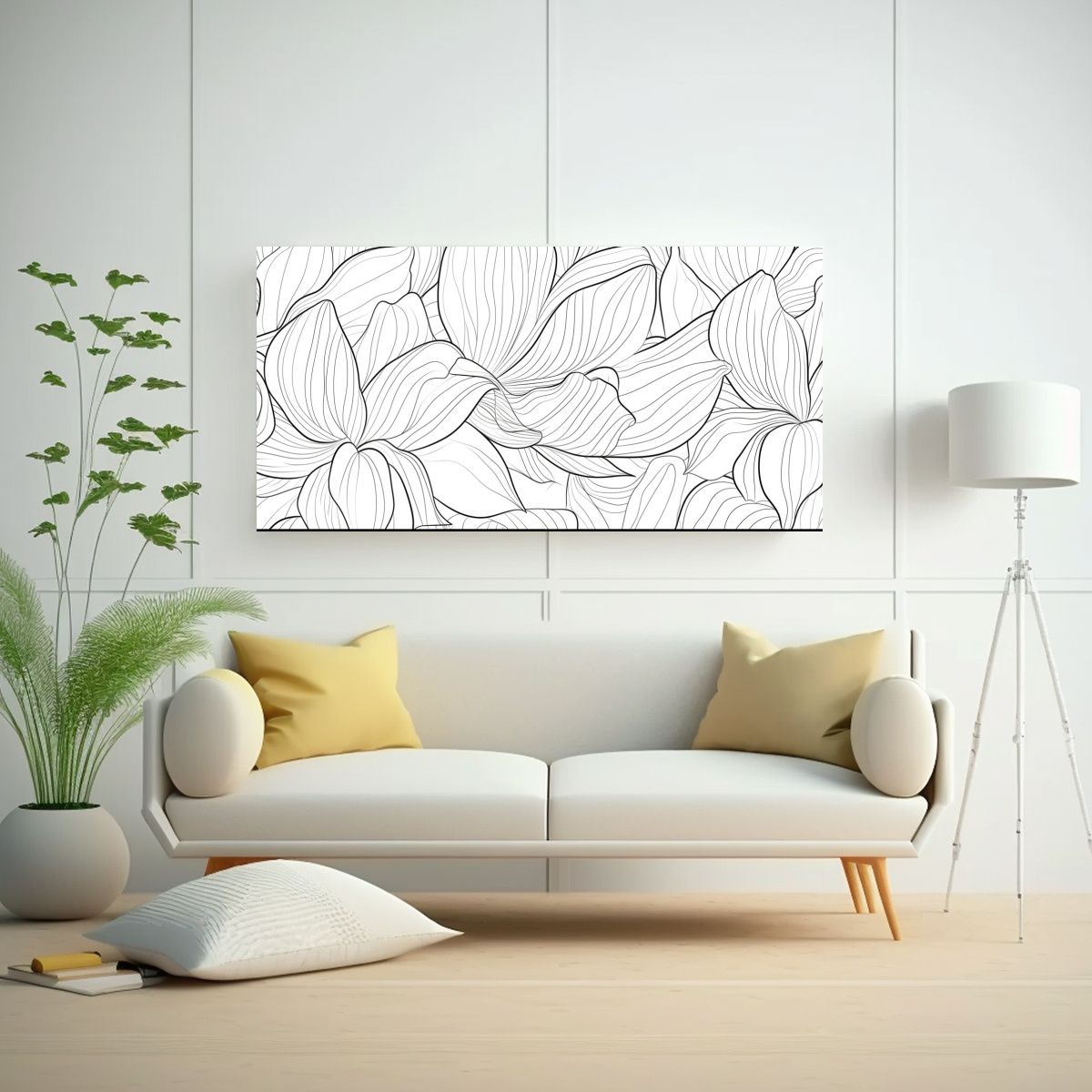 GENERICO - Para Colorear Con Patrón Floral Abstracto Limpio 120x60 Cm.