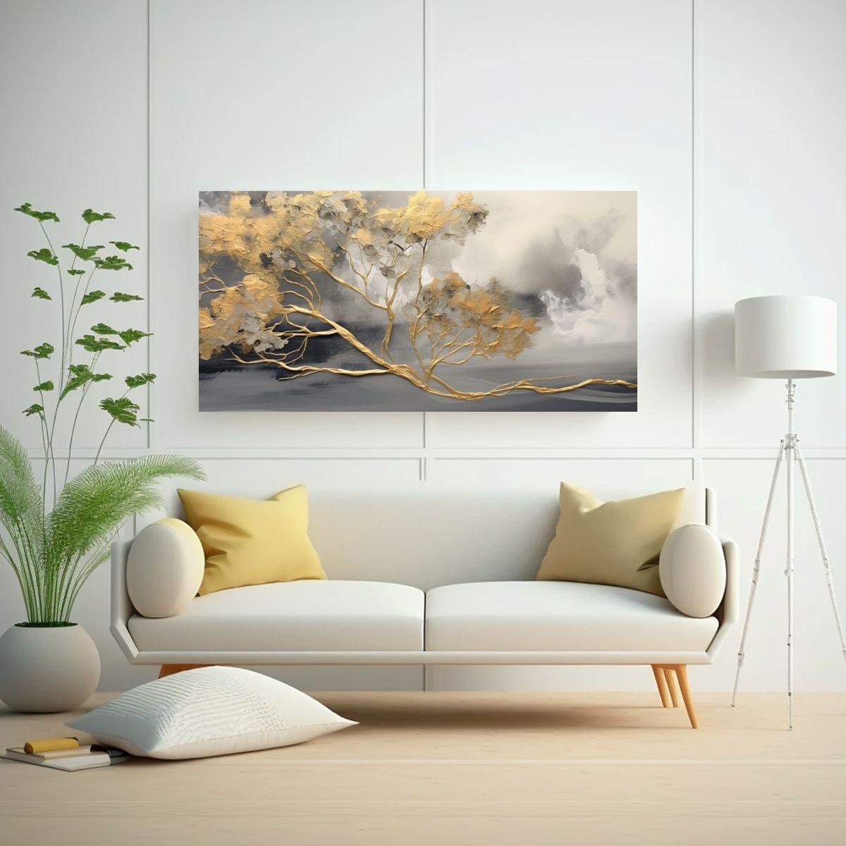 GENERICO - Lienzo Arte Grafico Pintura Abstracta De árbol 120x60 Cm