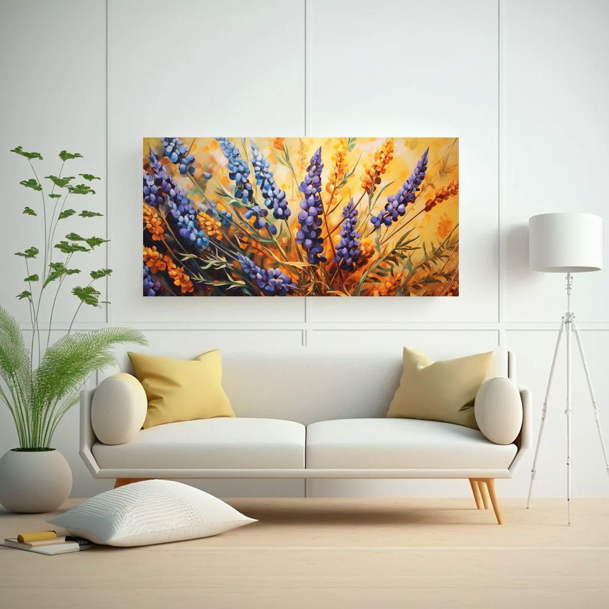 GENERICO - Pintura Abstracta Dinámica De Granos De Lupino 120x60 Cm