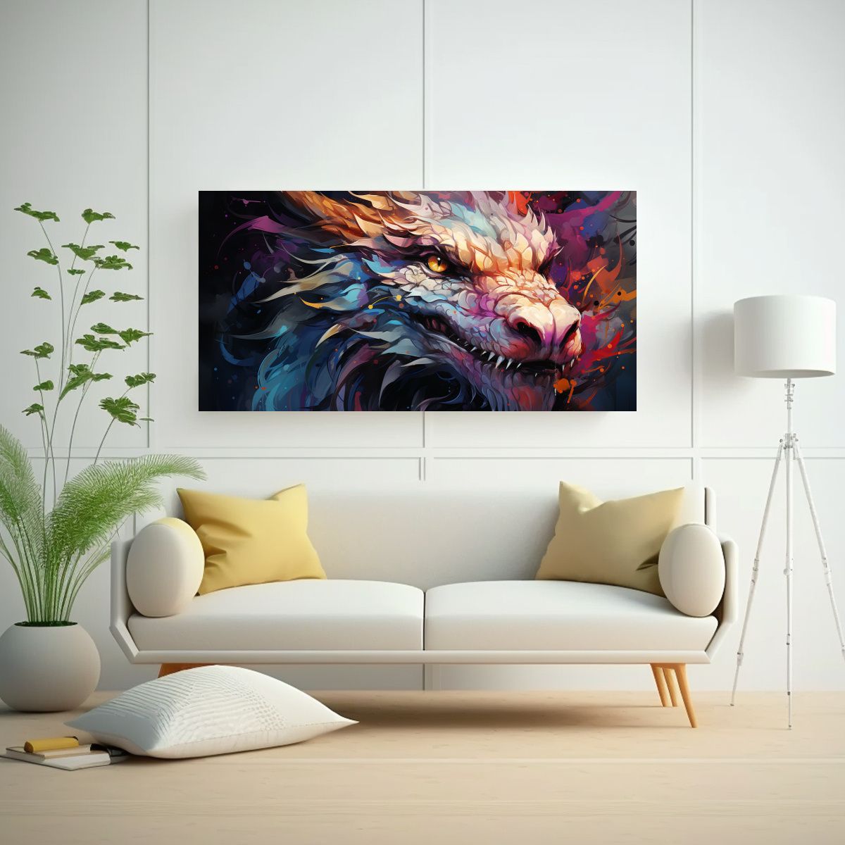 GENERICO - Pinturas Decorativas De Cocina Con Dragón En 120x60 Cm