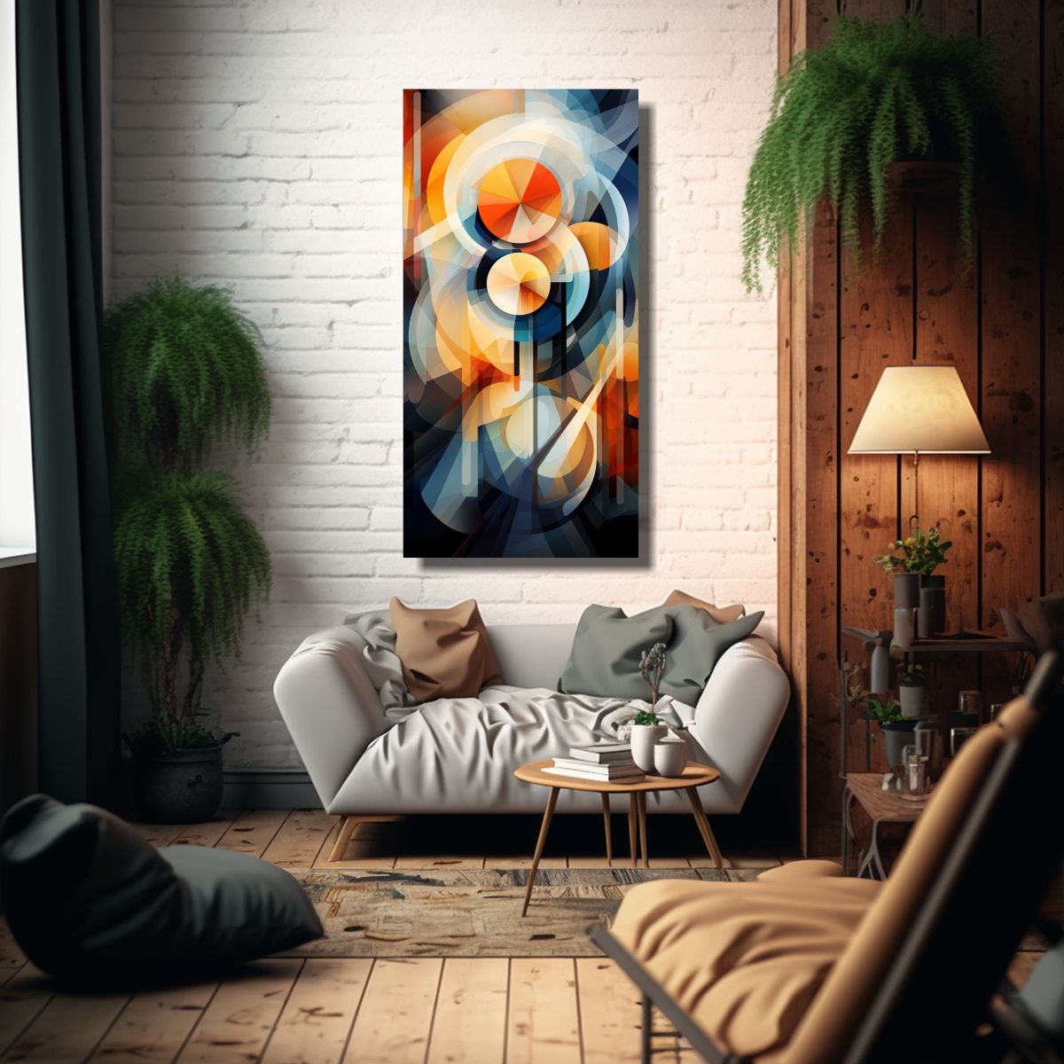 GENERICO - Cuadro Acuarela Artesanal Estilo Colorido Imagen 70x140 Cm