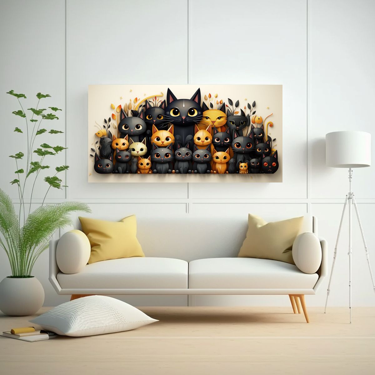 GENERICO - Pinturas De Decoración Con Tema De Gato Negro 120x60 Cm