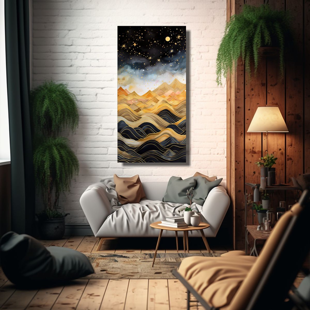 GENERICO - Cuadro Paisaje De Montaña Con Estilo Elegante Y 70x140 Cm