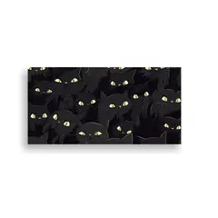 GENERICO - Patrón Repetitivo De Gatos Negros En Papel 120x60 Cm