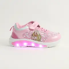 BARBIE - Zapatilla Con Luces Niña Full Print Logo Rosado