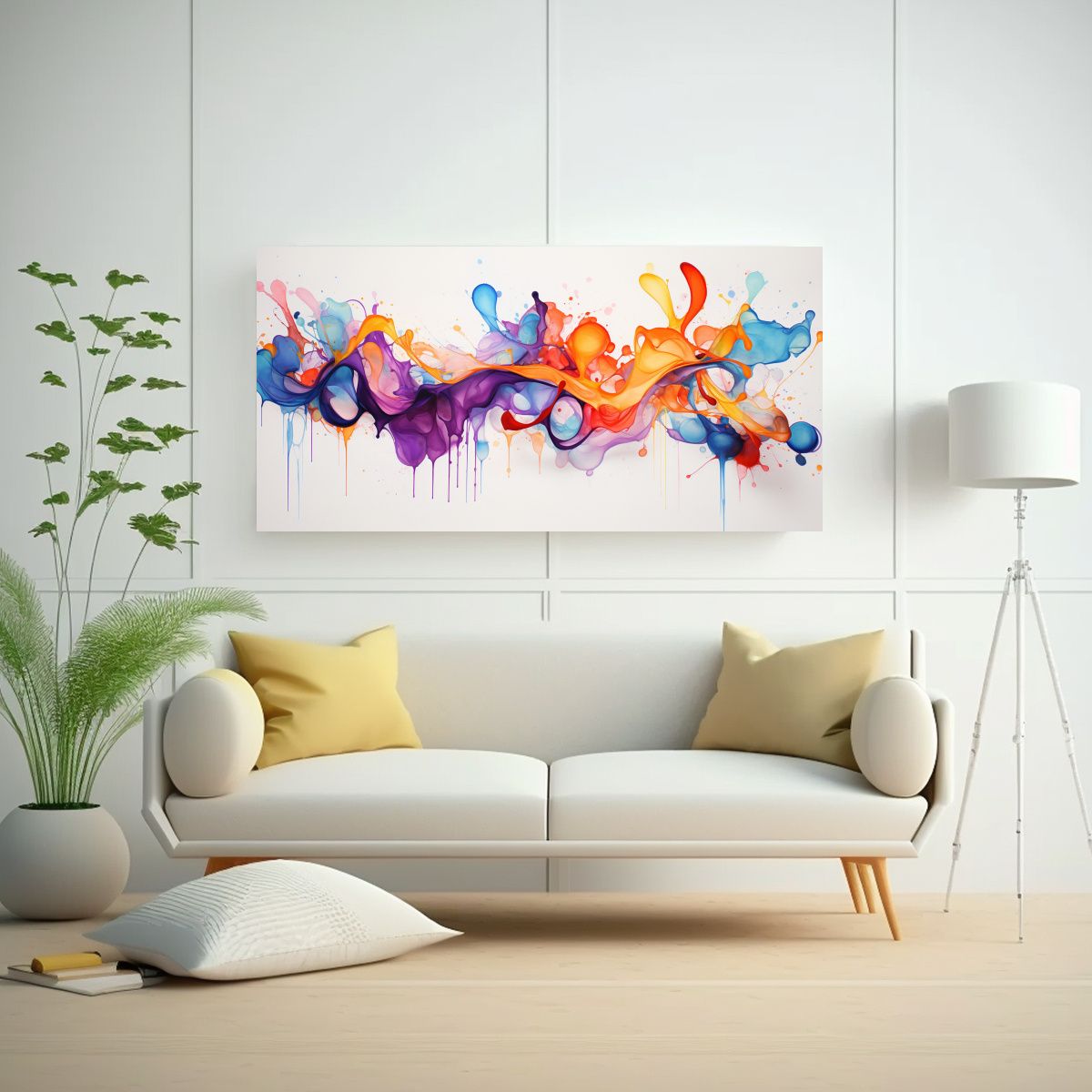GENERICO - Pinturas Abstracción Acuarela Cuadro Inspirador 140x70 Cm