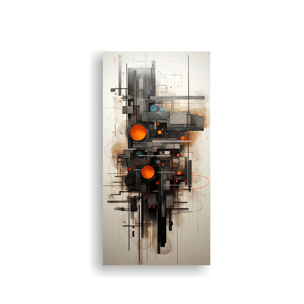 GENERICO - Cuadros Abstractos Lineales Tela En Bastidor De 70x140 Cm