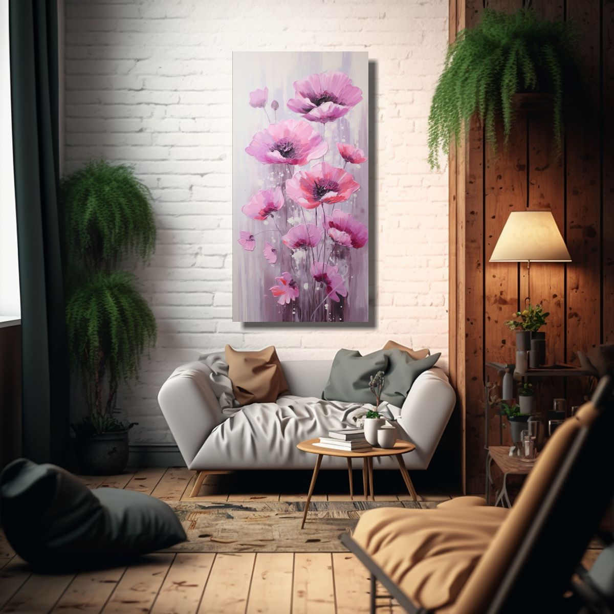 GENERICO - Cuadro Lienzo Diseño Vitalidad Pintura Amapolas 70x140 Cm