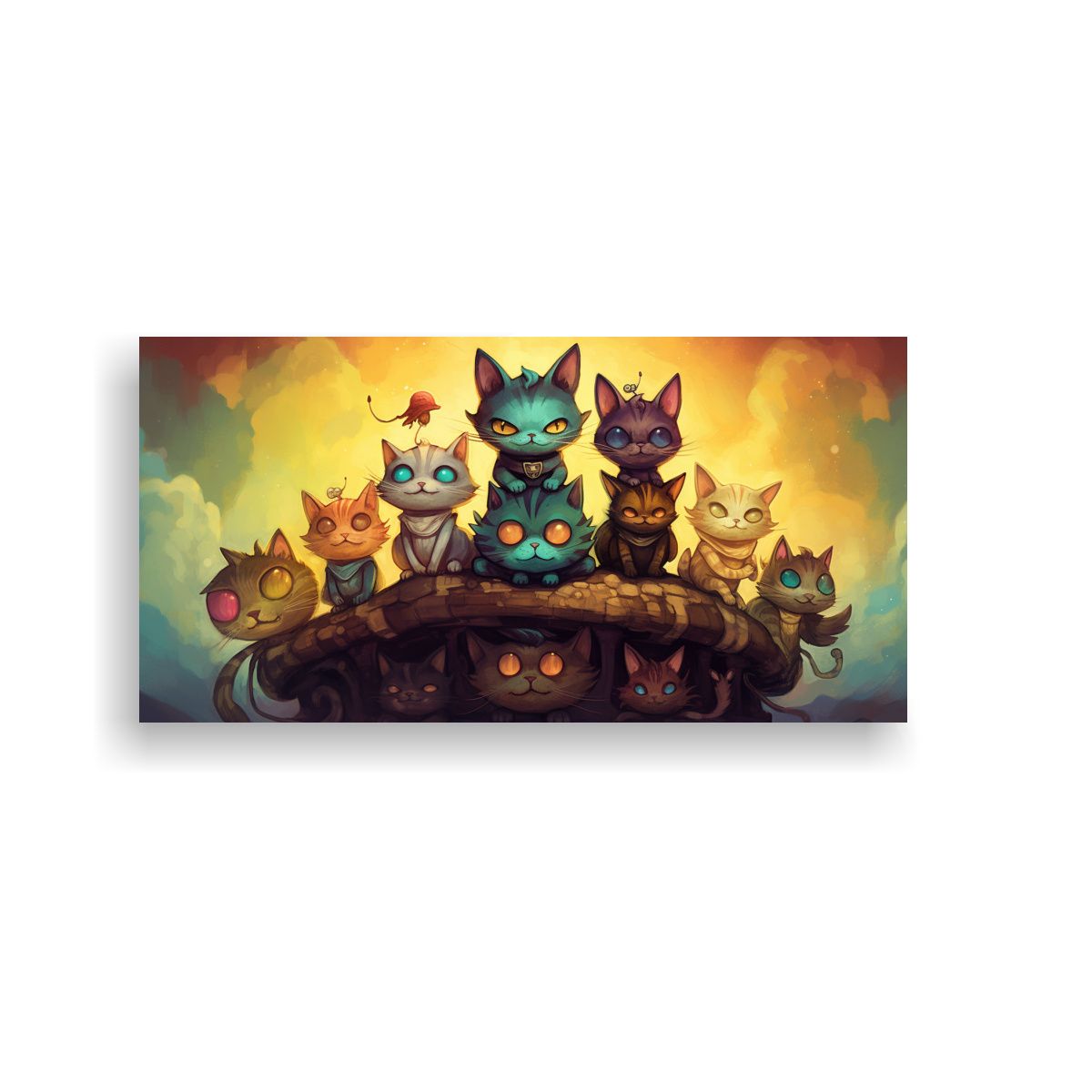 GENERICO - Pinturas De Decoración Conceptual Con Gatos De 140x70 Cm.
