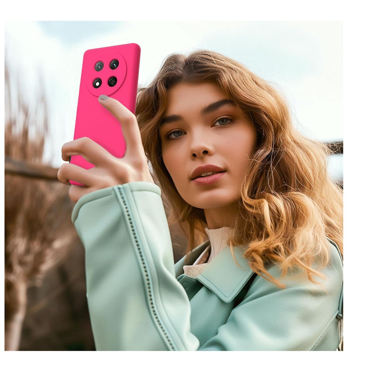 JOIGO - Carcasa Funda Para Honor Magic 7 Lite Goma Fucsia