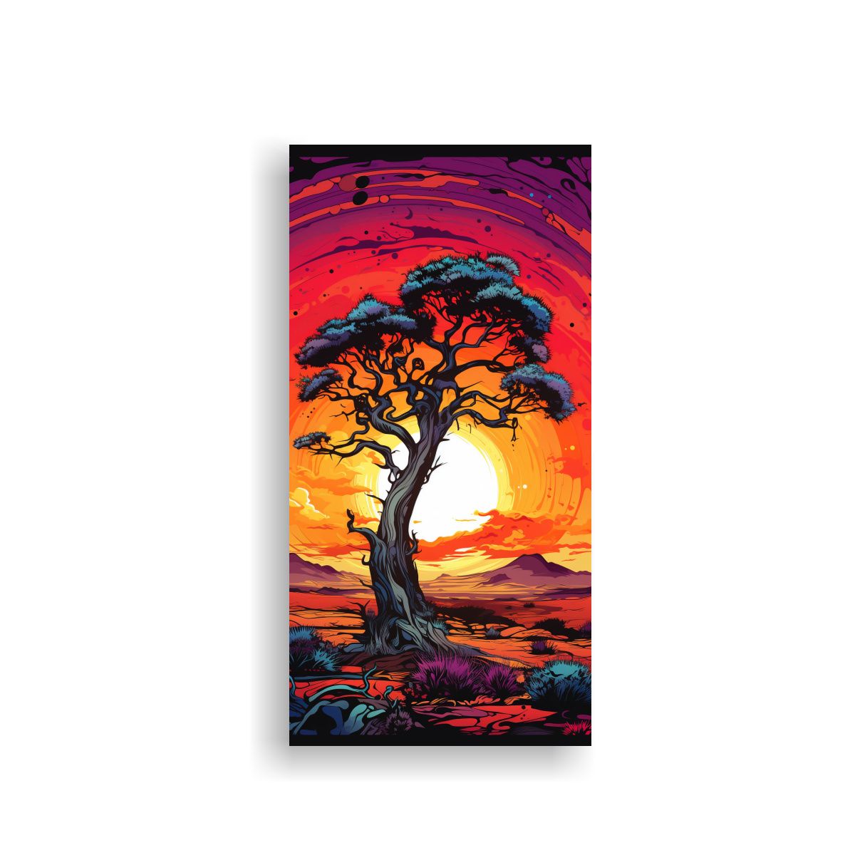 GENERICO - Cuadro De Madera Con Vibrantes Colores De Una 70x140 Cm