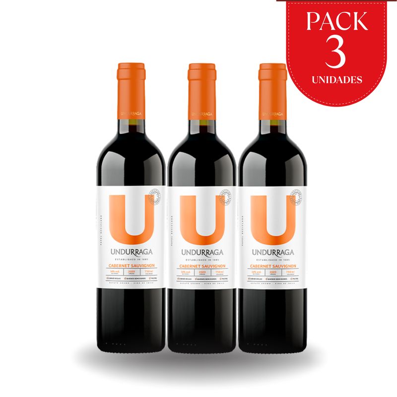 UNDURRAGA - Pack 3 Vinos Undurraga U Varietal Cabernet