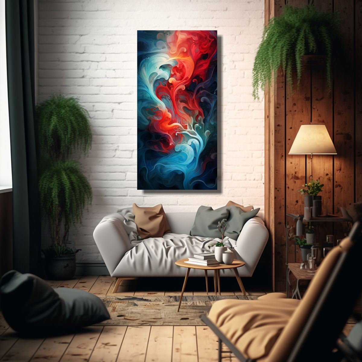 GENERICO - Cuadro Inspirador Elegante Pintura Abstracta A 70x140 Cm