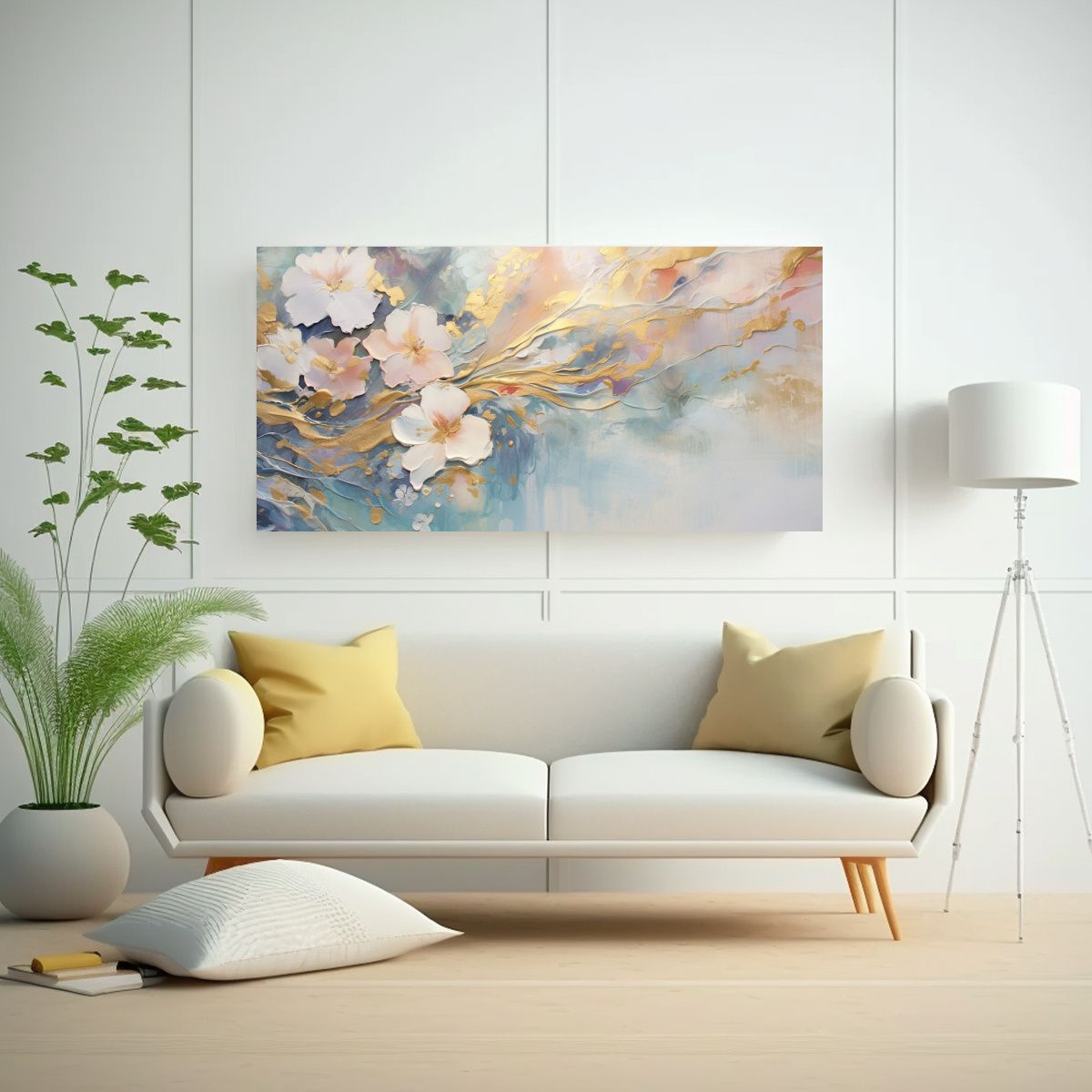 GENERICO - Pintura Acuarela Abstracta Minimalista Inspirada 140x70 Cm