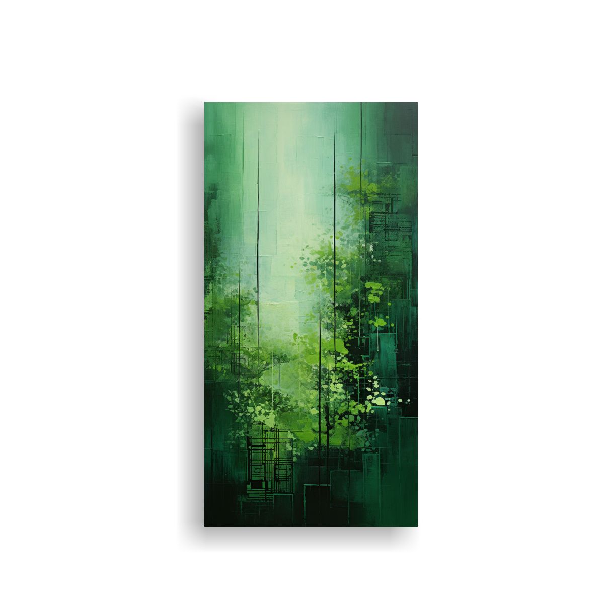 GENERICO - Cuadros De Decoración Abstracta En Verde 70x140 Cm