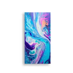 GENERICO - Pintura Abstracta Exuberante Con Vertido 70x140 Cm