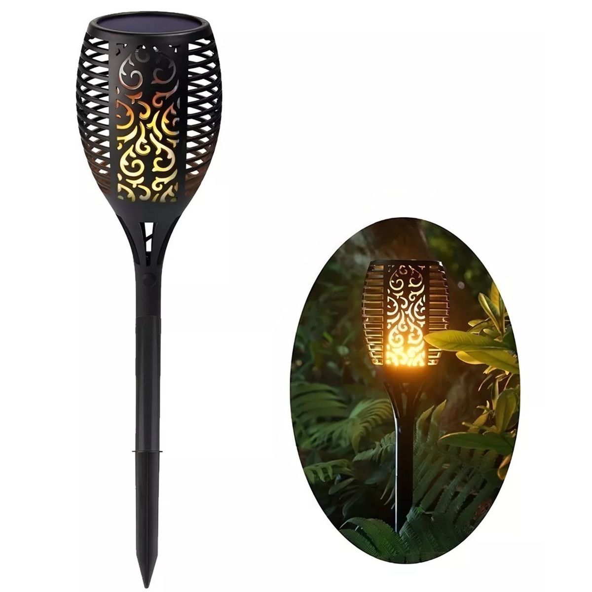 GENERICO - Estaca Luz Solar Led Antorcha Jardín Lampara Cálido Luz Led…