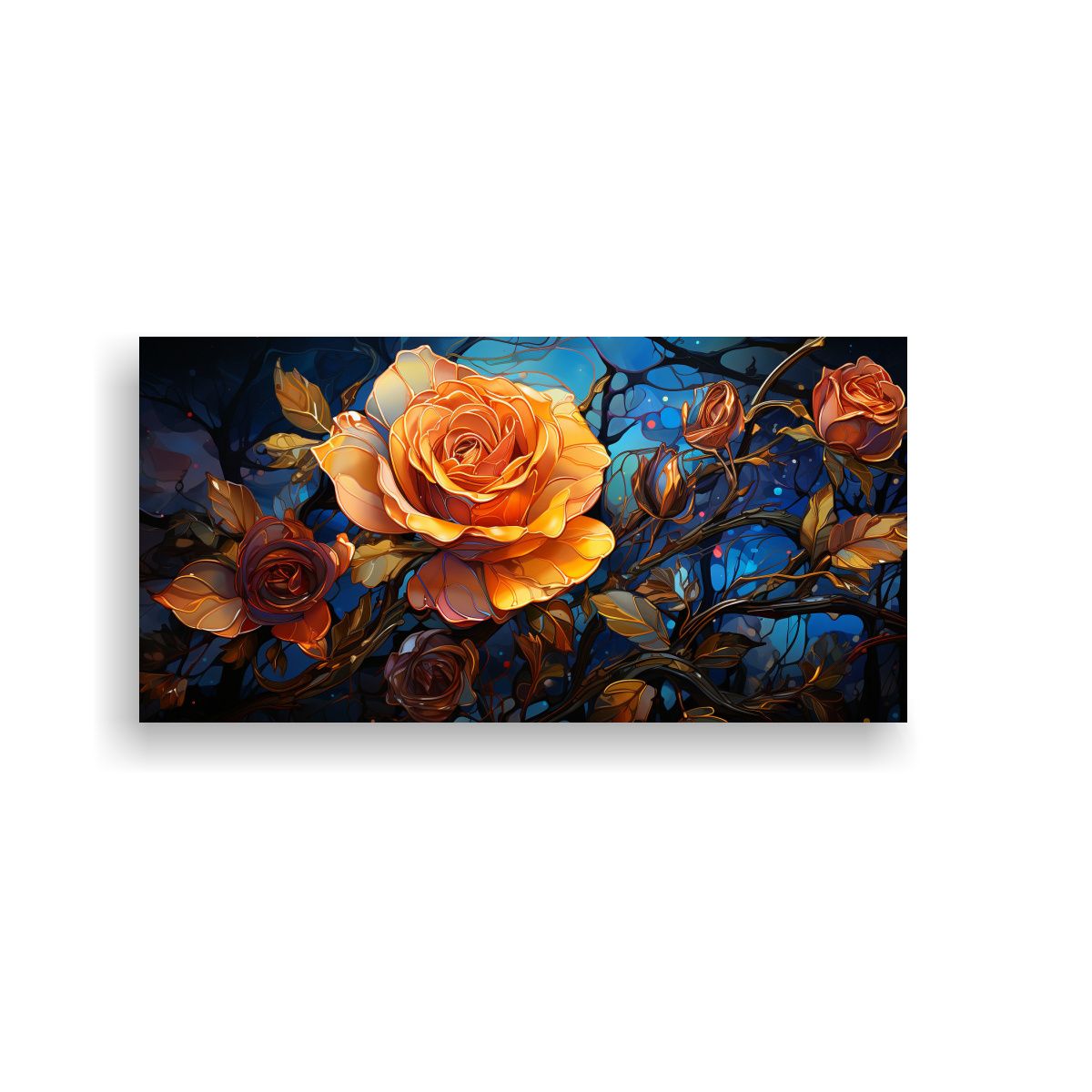 GENERICO - Cuadro Decorativo Estilo Rose Van Gogh Líneas 140x70 Cm