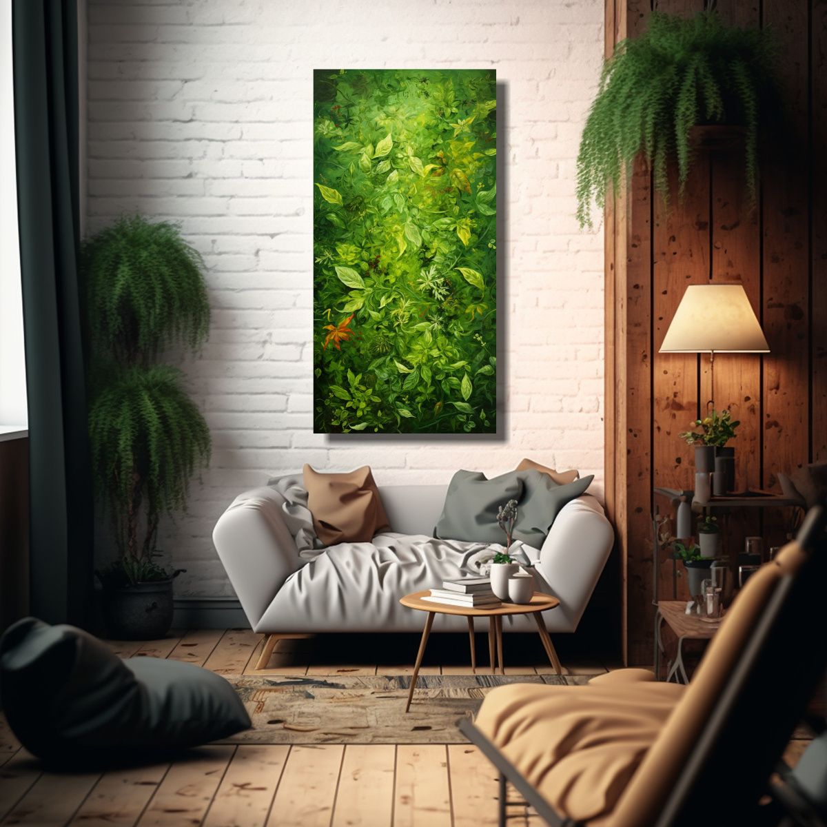 GENERICO - Lienzo Tela Canvas Efecto Visual Hierbas 70x140 Cm