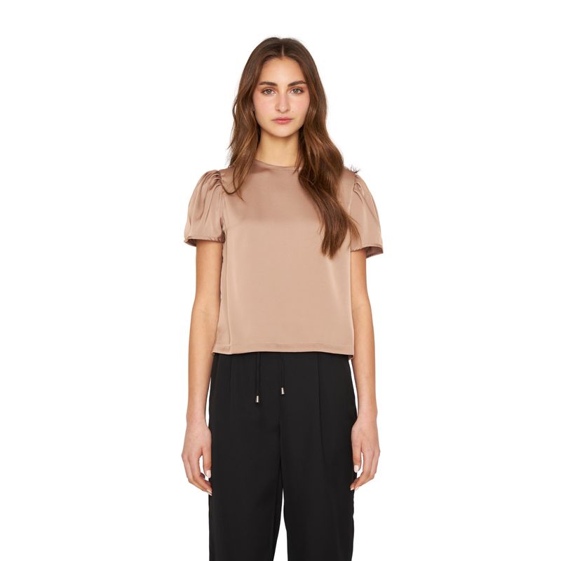 JACINTA TIENDA - Blusa Olivia satin café Jacinta Tienda