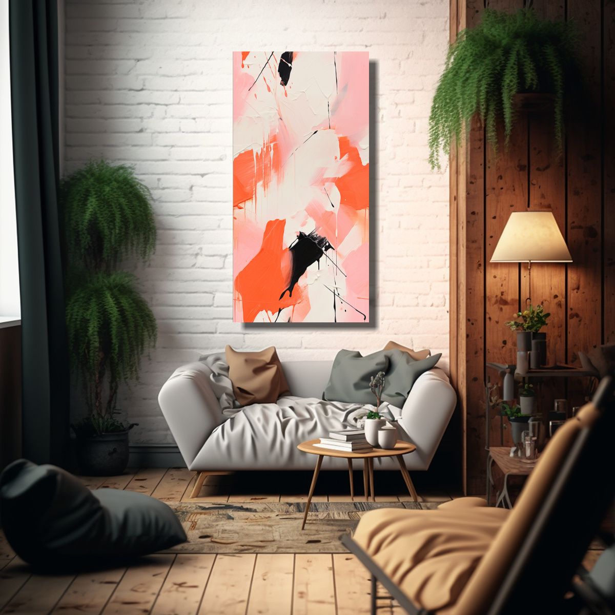 GENERICO - Pintura Abstracta Neominimalista Que Mezcla 70x140 Cm