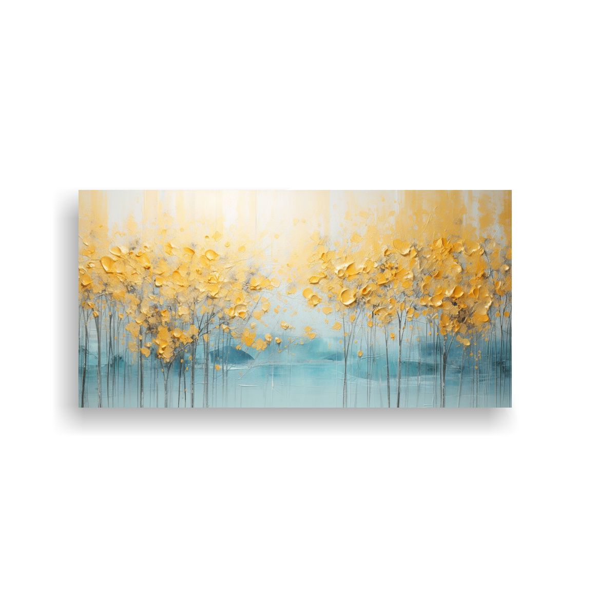 GENERICO - Pintura Acuarela Belleza En Amarillo Y Dorado Al 140x70 Cm