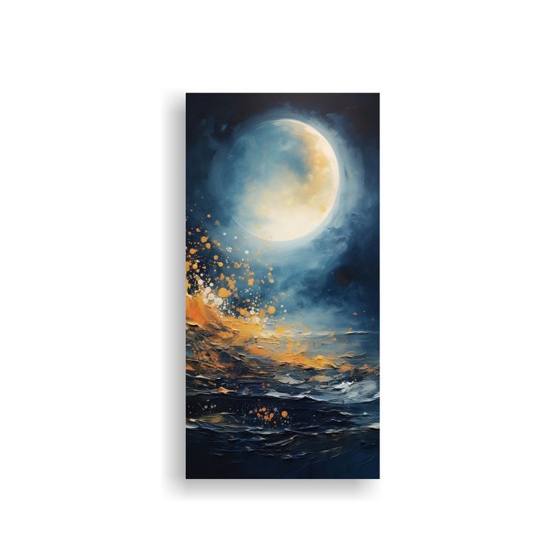 GENERICO - Paisaje Lunar Y Mareas En Abstracto 70x140 Cm