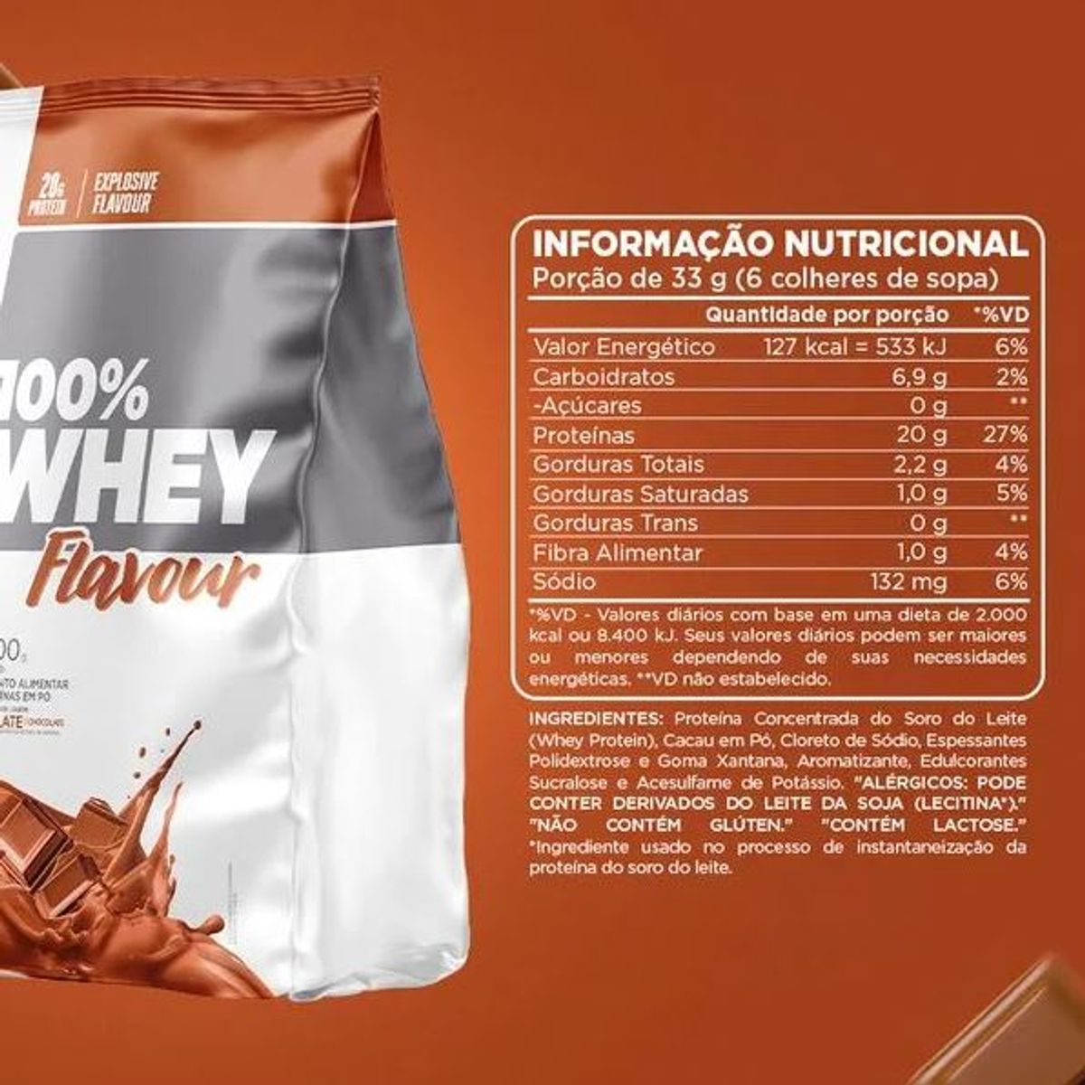 ATLHETICA NUTRITION - 100% WHEY FLAVOUR - 2 LIBRAS - CHOCOLATE