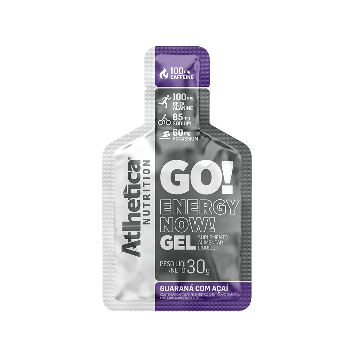 ATLHETICA NUTRITION - CAJA GEL ENERGIZANTE GO - 10 UN - GUARANÁ CON ACAI