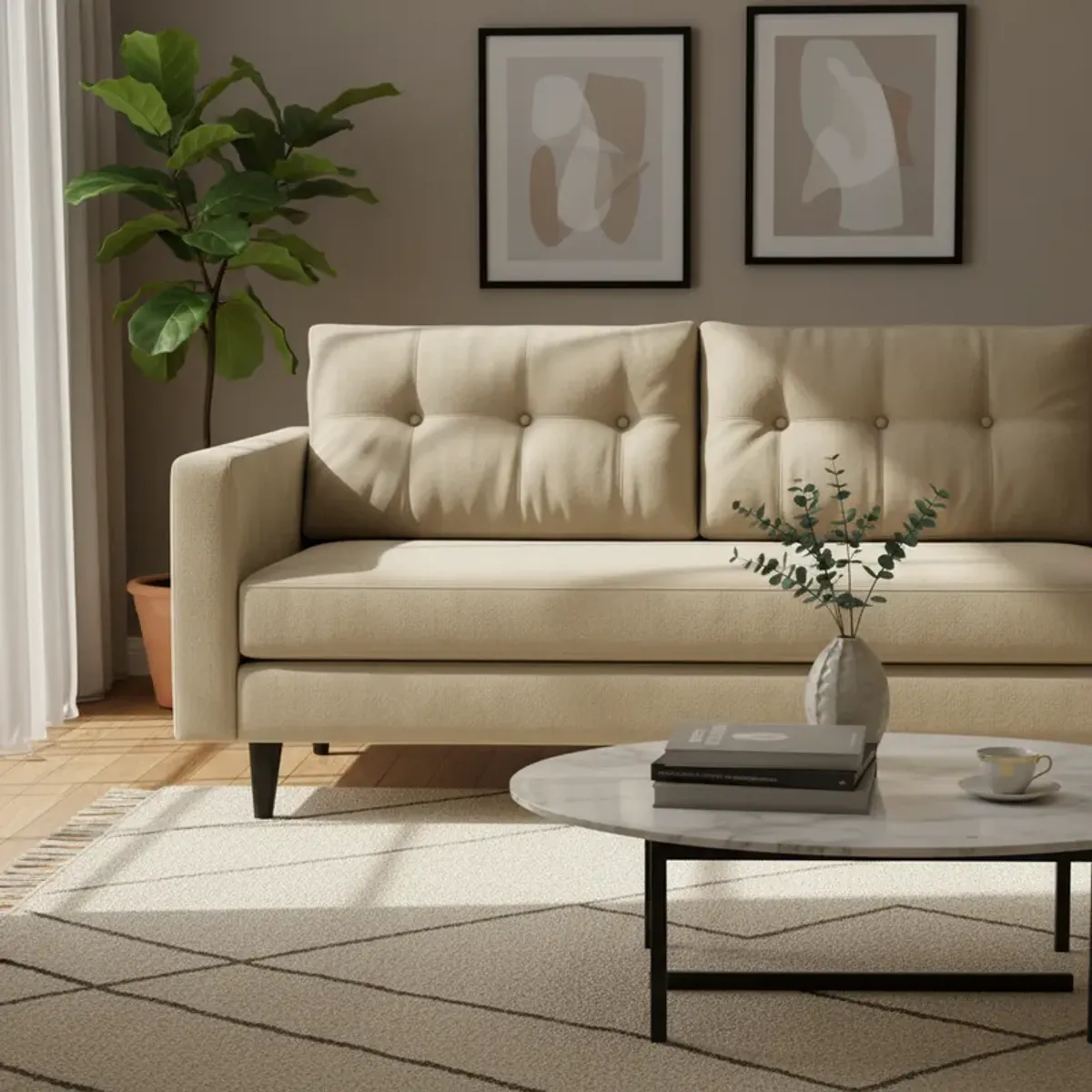 FLOBAL - Sofá 3 Cuerpos Paris - Tela Repelente a Líquidos