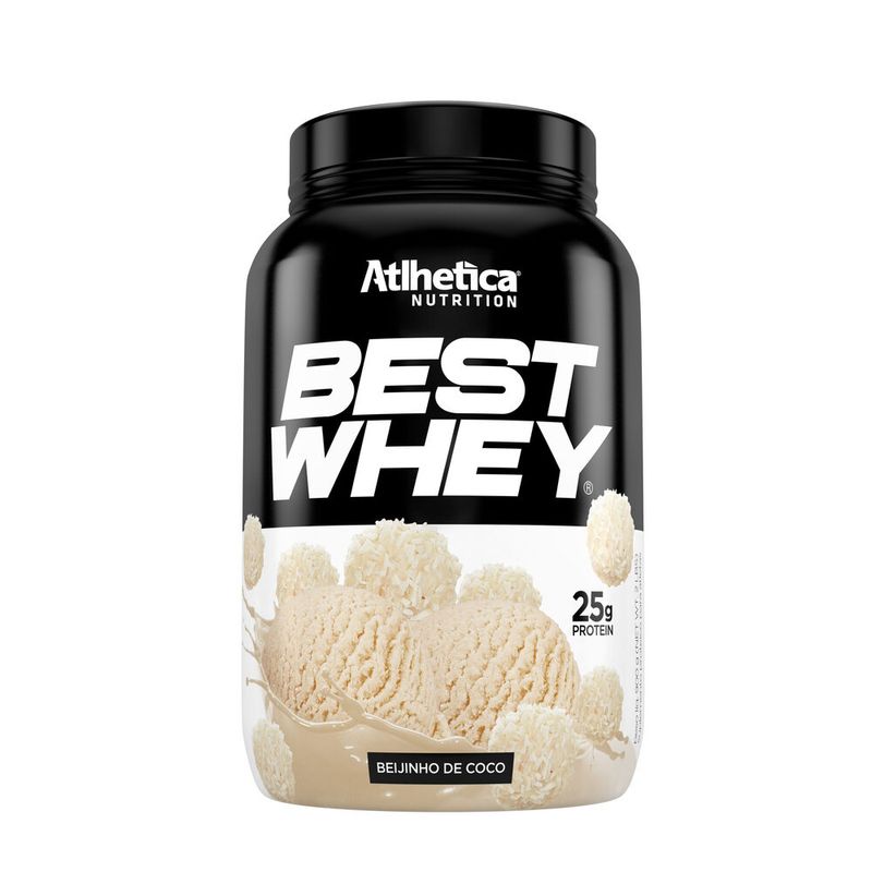 ATLHETICA NUTRITION - PROTEÍNA BEST WHEY - 2 LIBRAS - BEIJINHO DE COCO