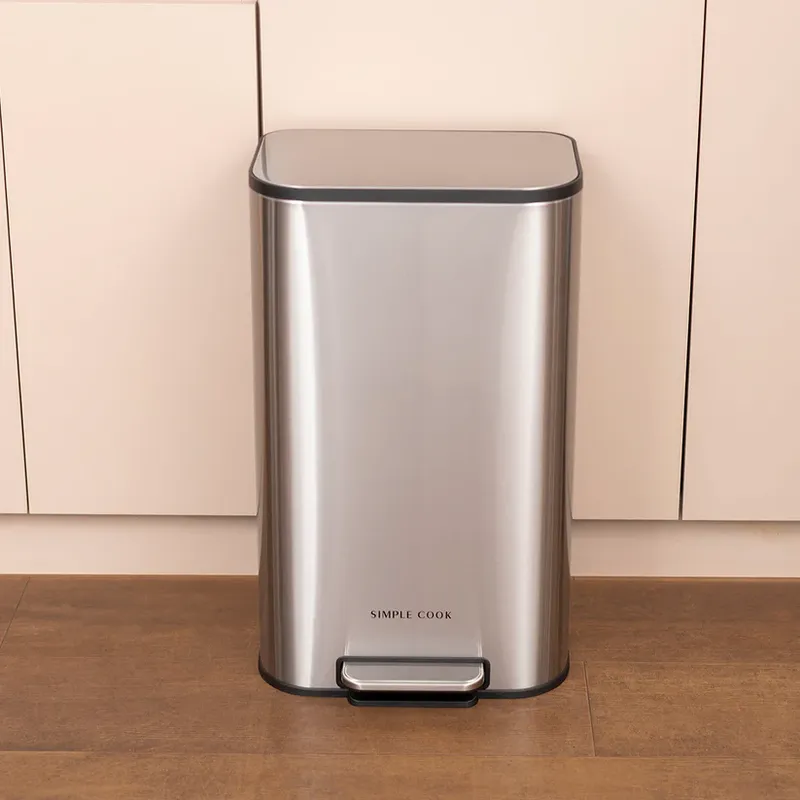 SIMPLE COOK - Basurero con Pedal Mate y Acabado Anti Huellas 30 Lts Simple Cook