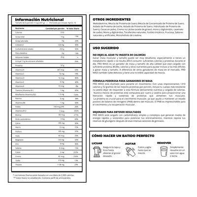 Imagen 2 del producto GANADOR DE PESO PRO MASS - CHOCOLATE - LABS