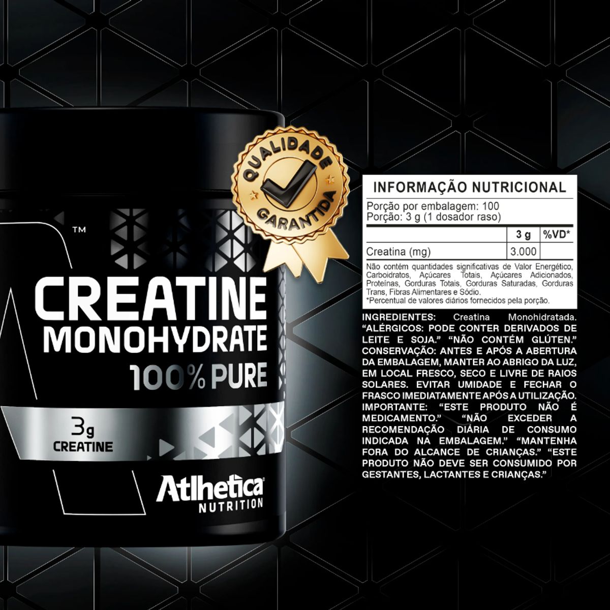 ATLHETICA NUTRITION - CREATINA MONOHIDRATADA 100% PURE - 300 GRS - ATLHETICA NUTRITION