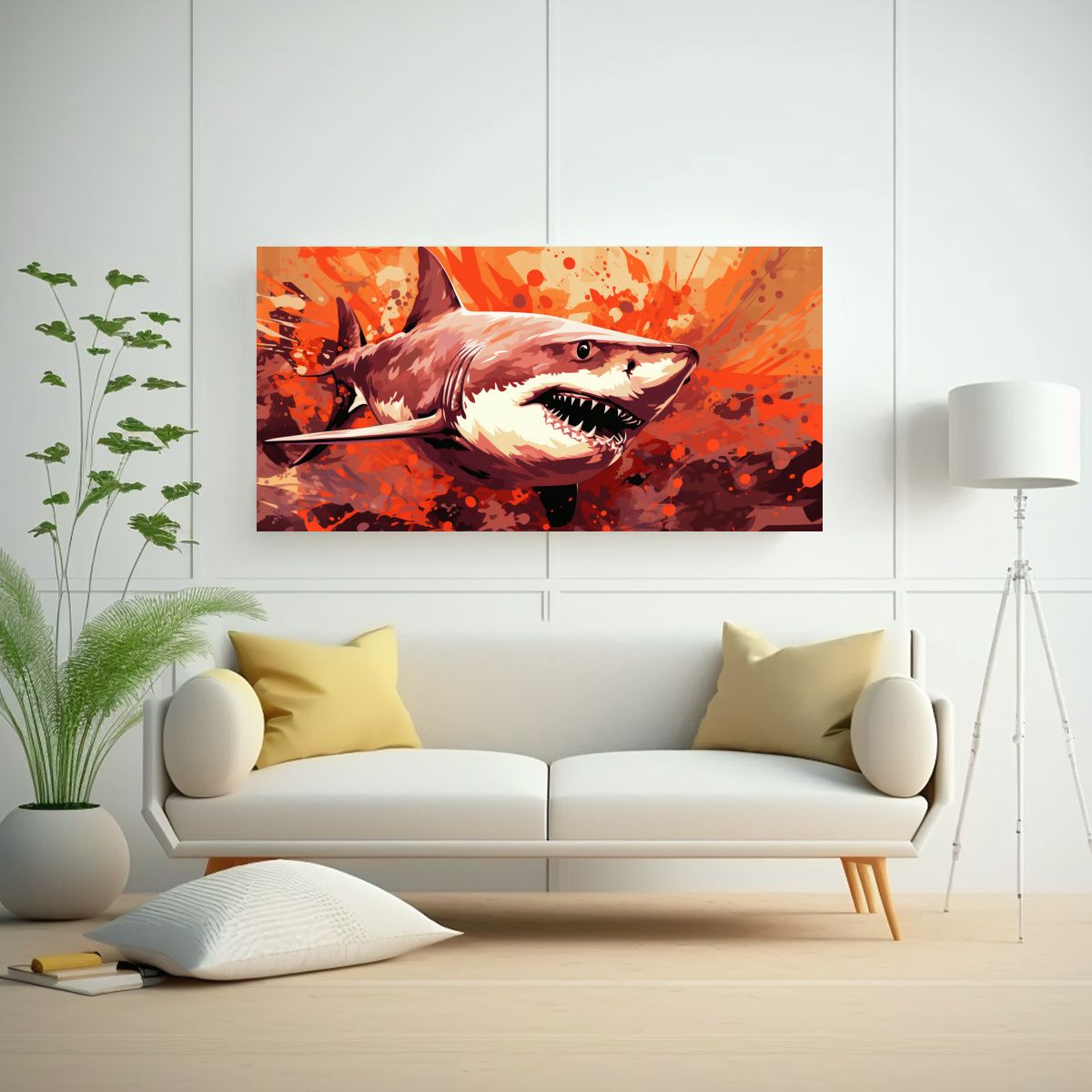 GENERICO - Cuadro De Tela Tigre De Arena En Tonos Marrón Y 140x70 Cm