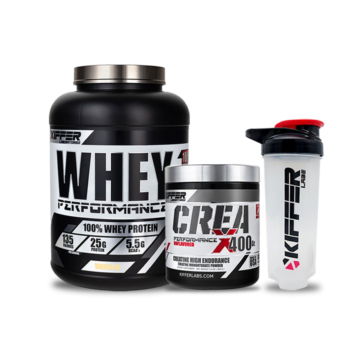 KIFFER - PACK PROTEÍNA WHEY PERFORMANCE + CREAX 400 + SHAKER - COOKIES