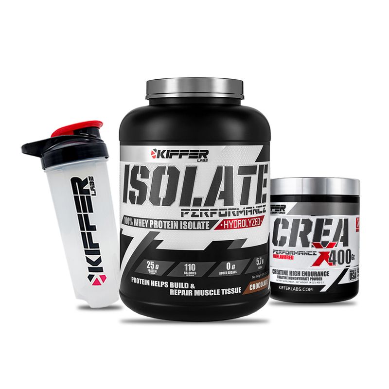 KIFFER - PACK PROTEÍNA ISOLATE PERFORMANCE + CREAX + SHAKER - CHOCOLATE