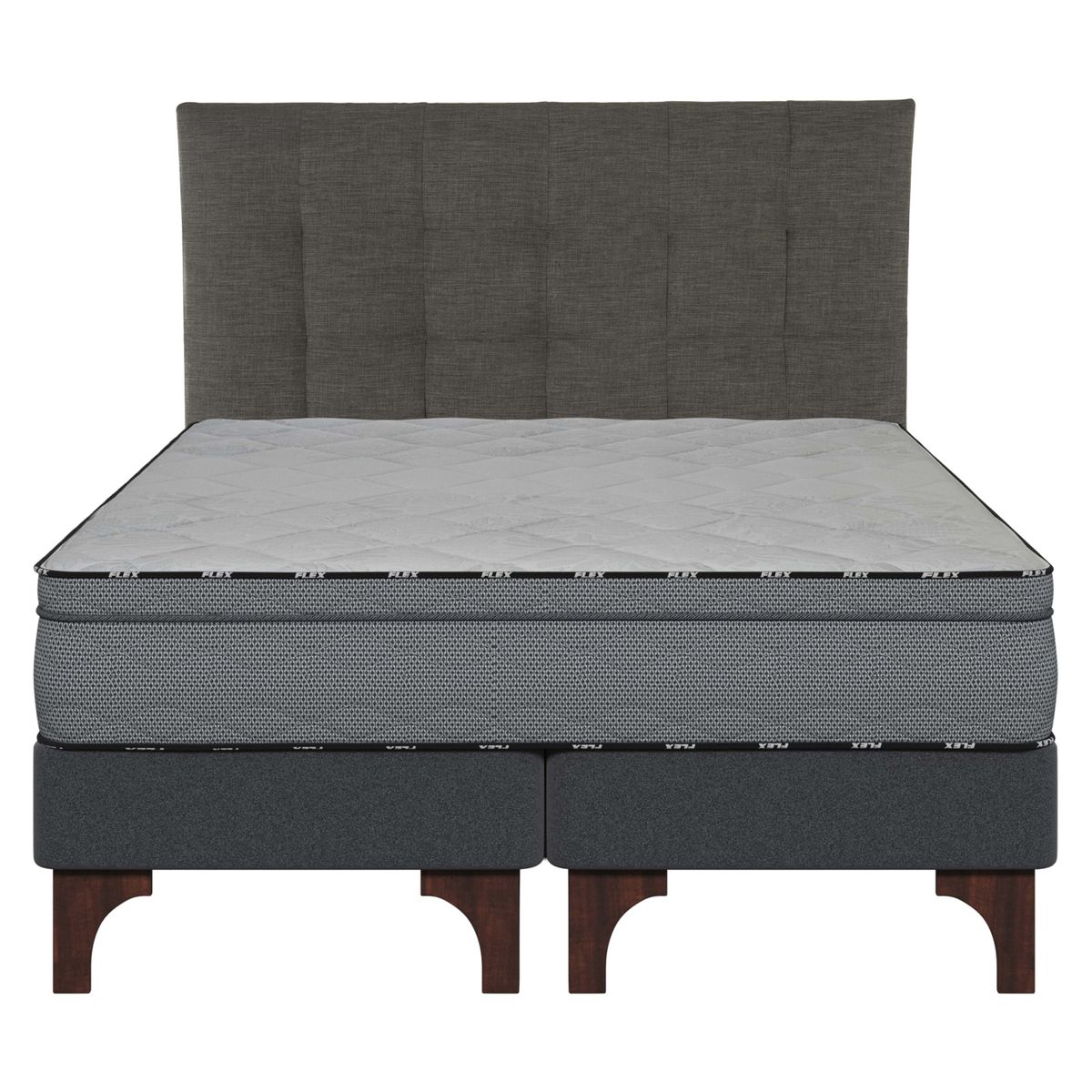 FLEX - Cama Europea 2 Plazas Element Plus Flex 150 x 200 Cm Base Dividida + Respaldo