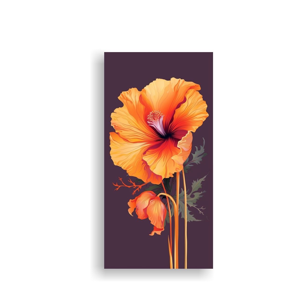 GENERICO - Ilustración Vectorial Elegante De Un Amapola 70x140 Cm
