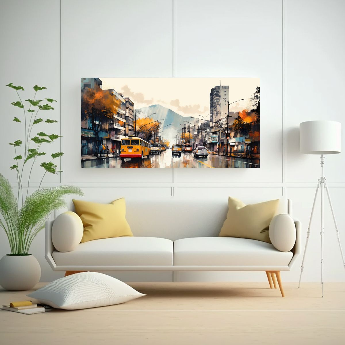 GENERICO - Cuadro Creativo Simétrico Santiago Chile 120x60 Cm