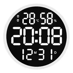 GENERICO - Reloj De Pared Digital Redondo Led + Control Remoto