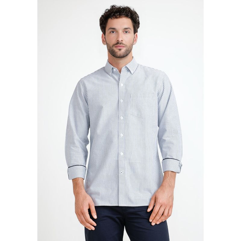 TRIAL - Camisa Rayas Hombre Beta Azul Marino