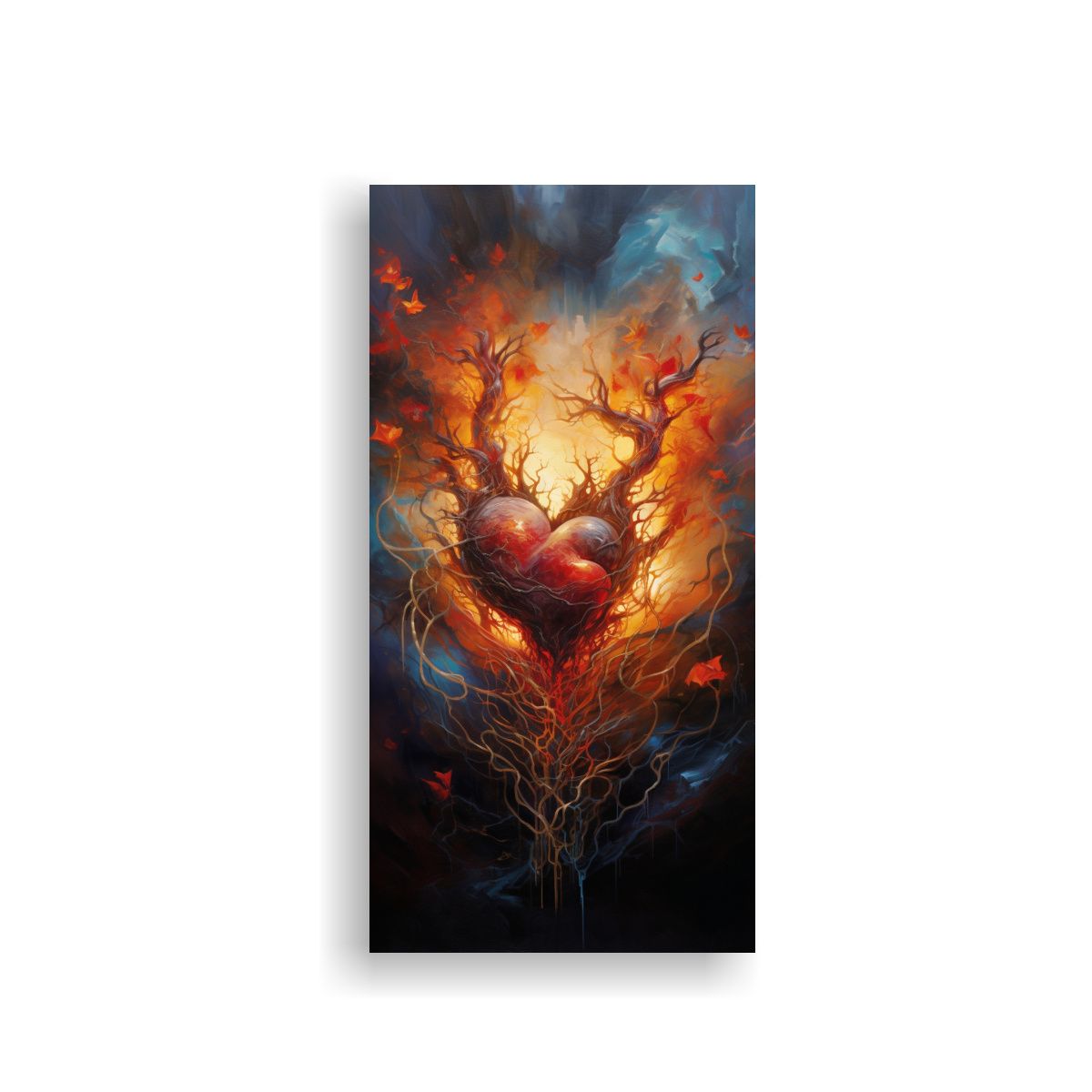 GENERICO - 1 Cuadro Tema Adorno Corazón Salvaje En Abstracto 70x140 Cm