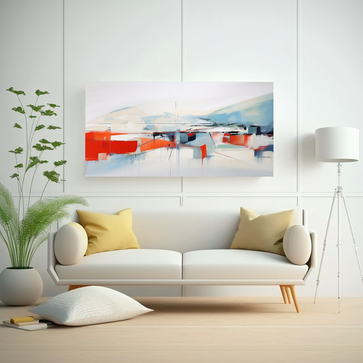 GENERICO - Cuadro Acuarela Abstracto Playa Impresionante 140x70 Cm