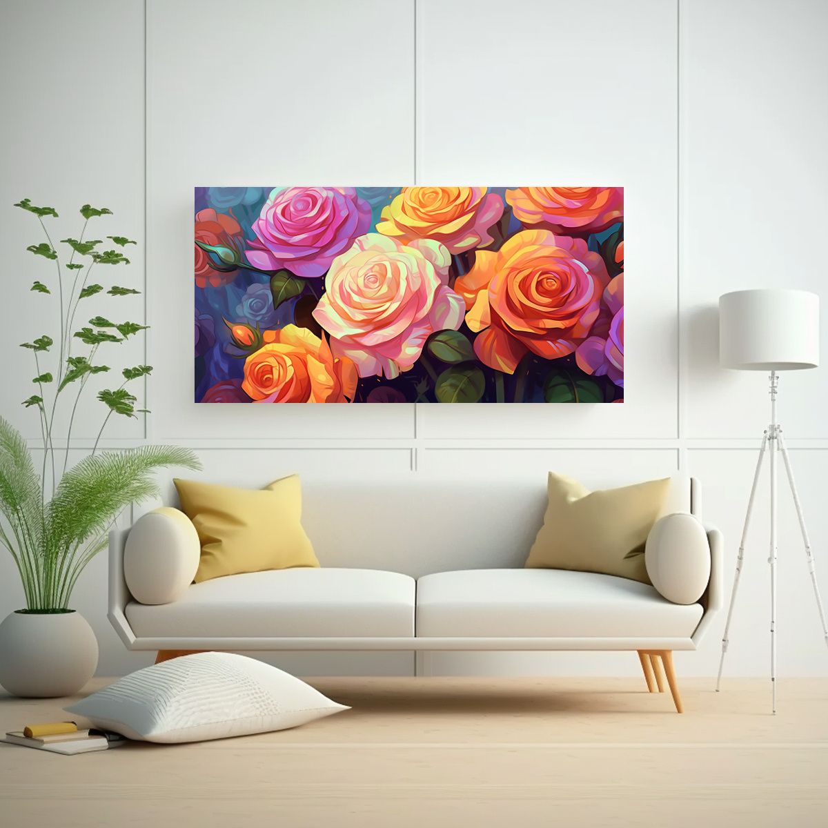 GENERICO - Cuadros De Diseño Urbano Con Hermosas Rosas De 140x70 Cm