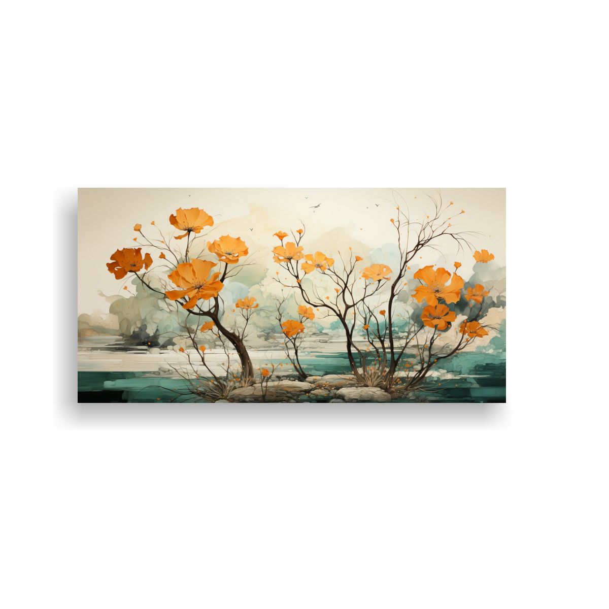 GENERICO - Pintura Decorativa De Un árbol De álamo 120x60 Cm