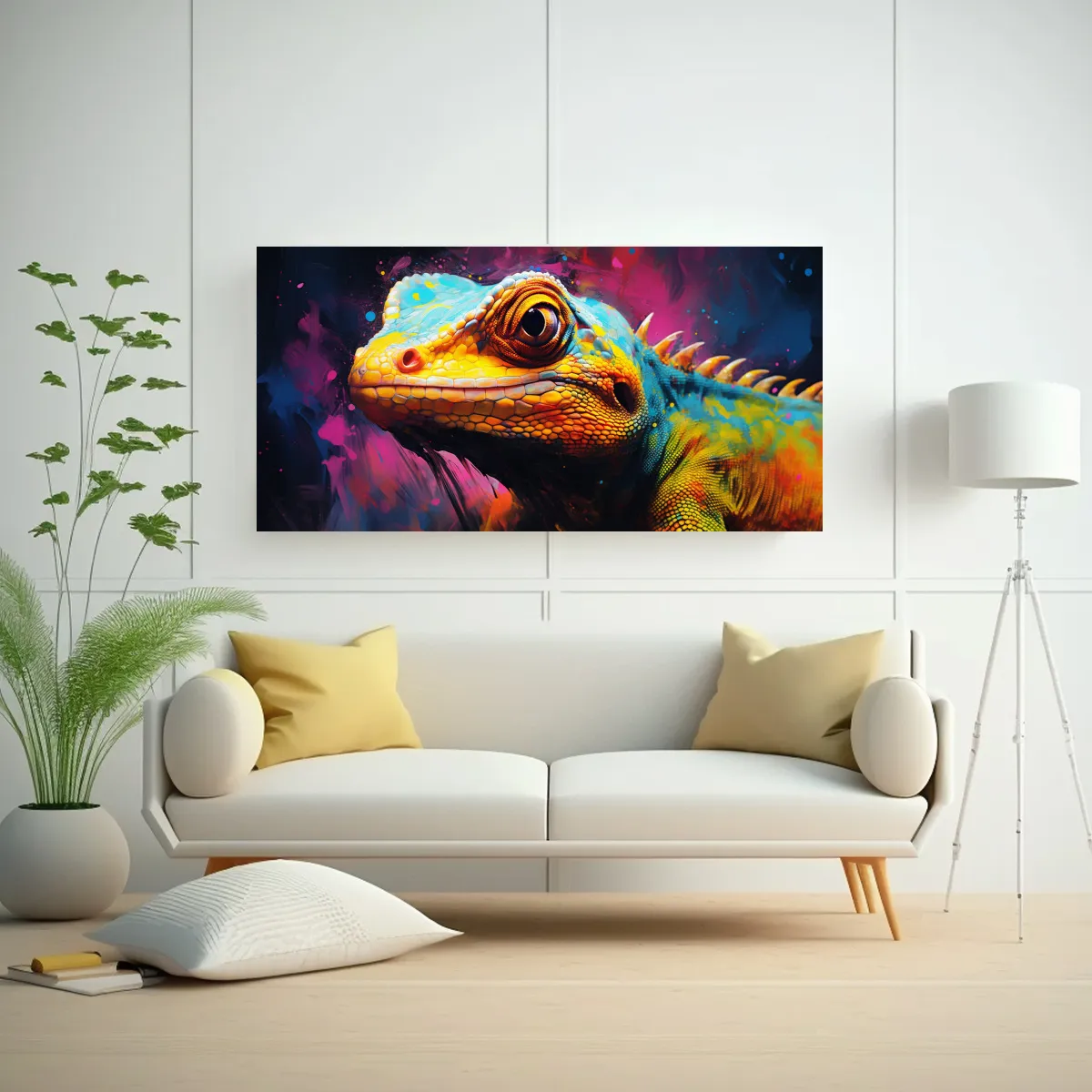 GENERICO - Pintura Al Estilo óleo Estilo Reptil Colorido 120x60 Cm